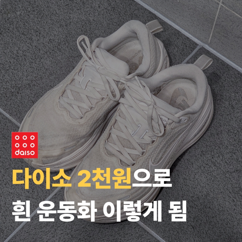'2천원 다이소꿀템' 신발 세탁 솔 클리너로 흰 운동화 빠는법