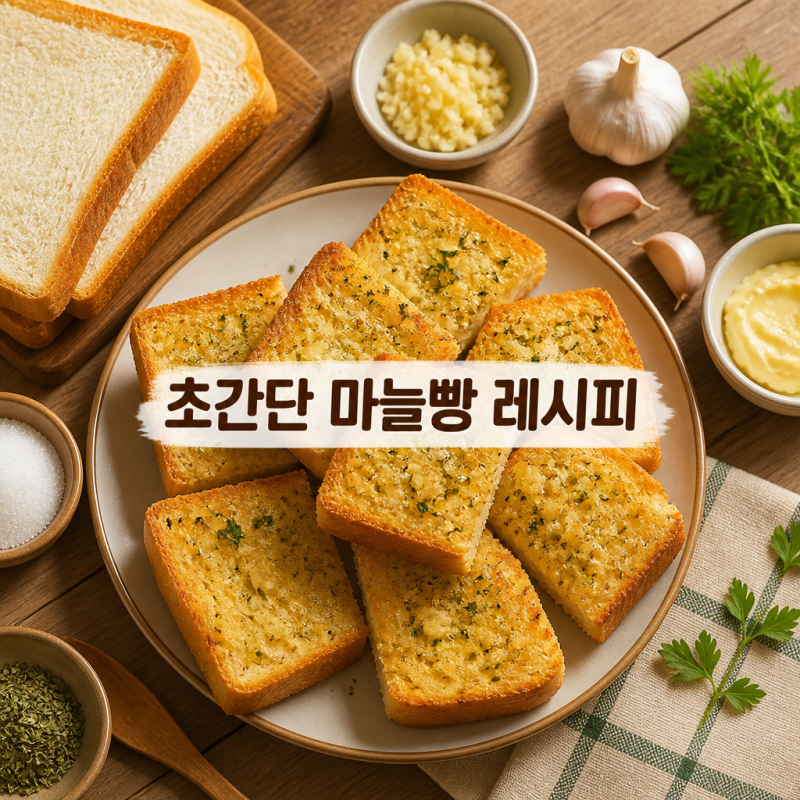 남은 식빵 활용하는 초간단 마늘빵 만들기 에어프라이어 레시피