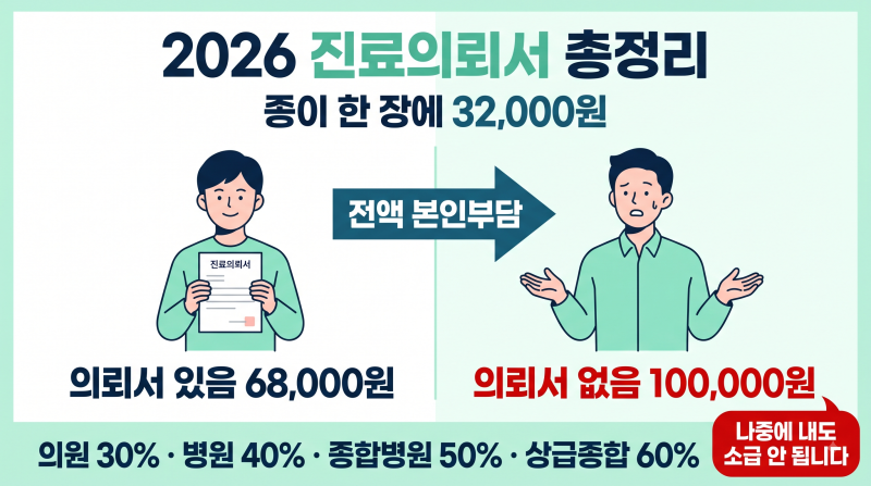 2026 진료의뢰서 총정리 | 없이 가면 진료비 100%, 나중에 내도 소급은 안 됩니다 (상급종합병원....