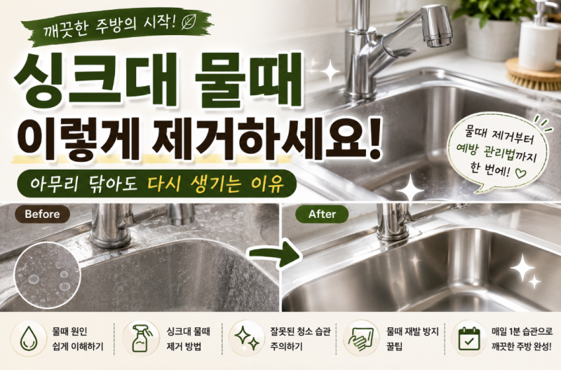 싱크대 물때 제거 방법, 아무리 닦아도 다시 생기는 이유