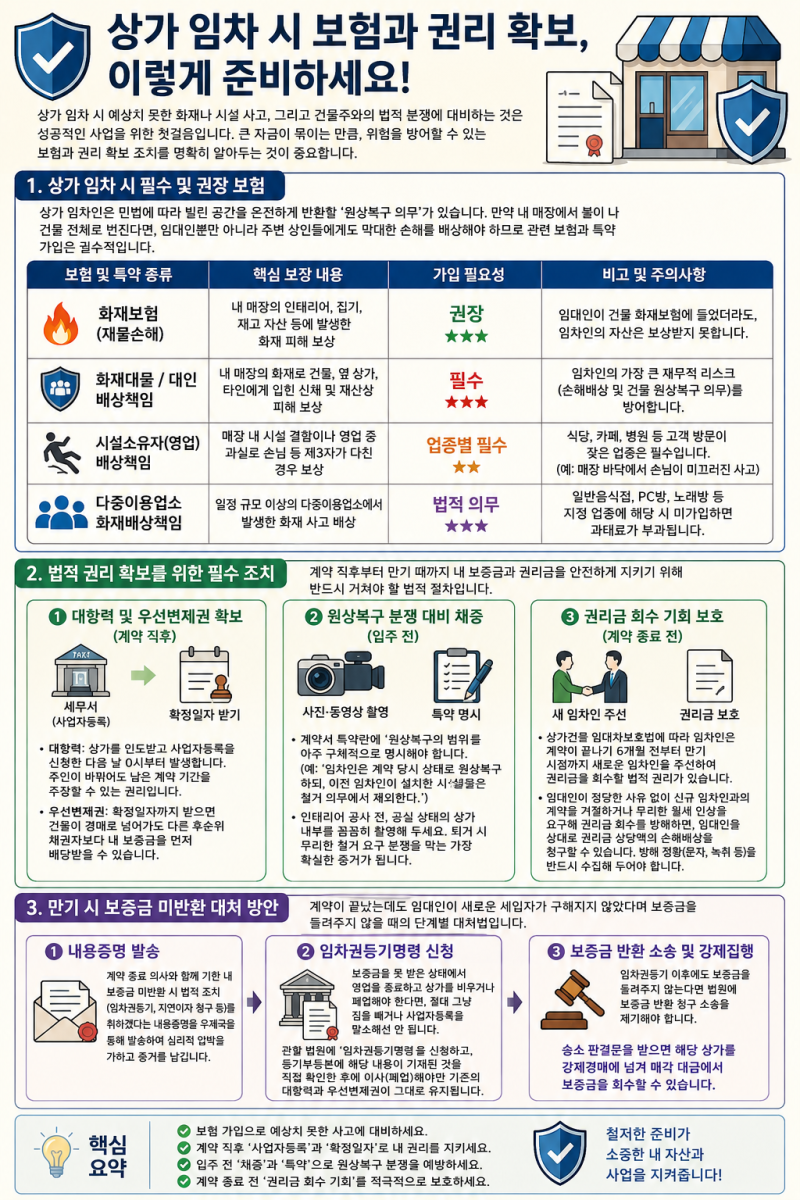 상가 임차시 들어야할 보험