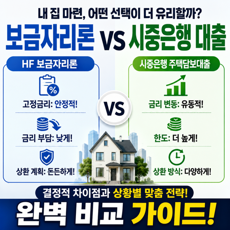 HF 보금자리론과 일반 시중은행 주택담보대출, 내 집 마련을 위해 과연 어떤 선택이 더 유리....