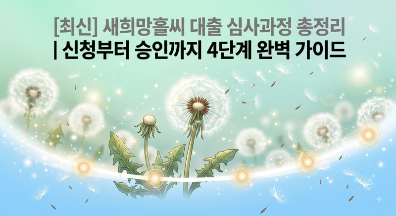 [최신] 새희망홀씨 대출 심사과정 완벽 총정리｜서류 접수부터 승인·부결 포인트까지