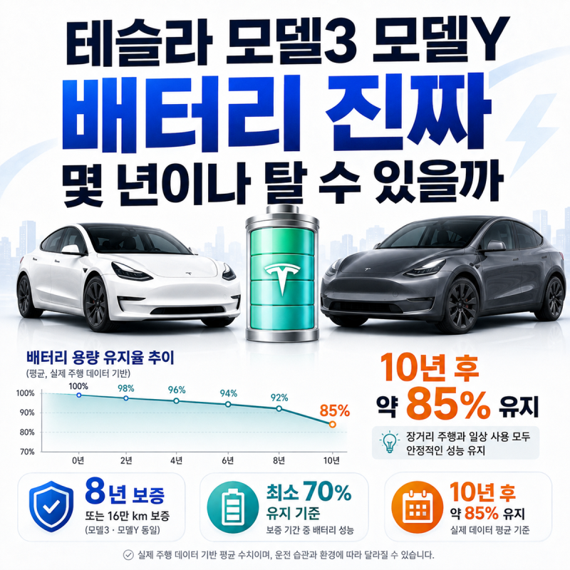 테슬라 모델3 모델Y 배터리 진짜 몇 년이나 탈 수 있을까