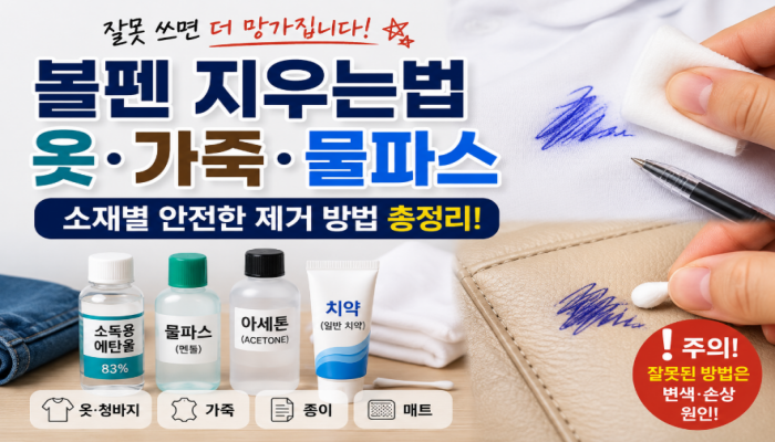 볼펜 지우는법 옷 가죽 물파스, 잘못 쓰면 더 망가집니다