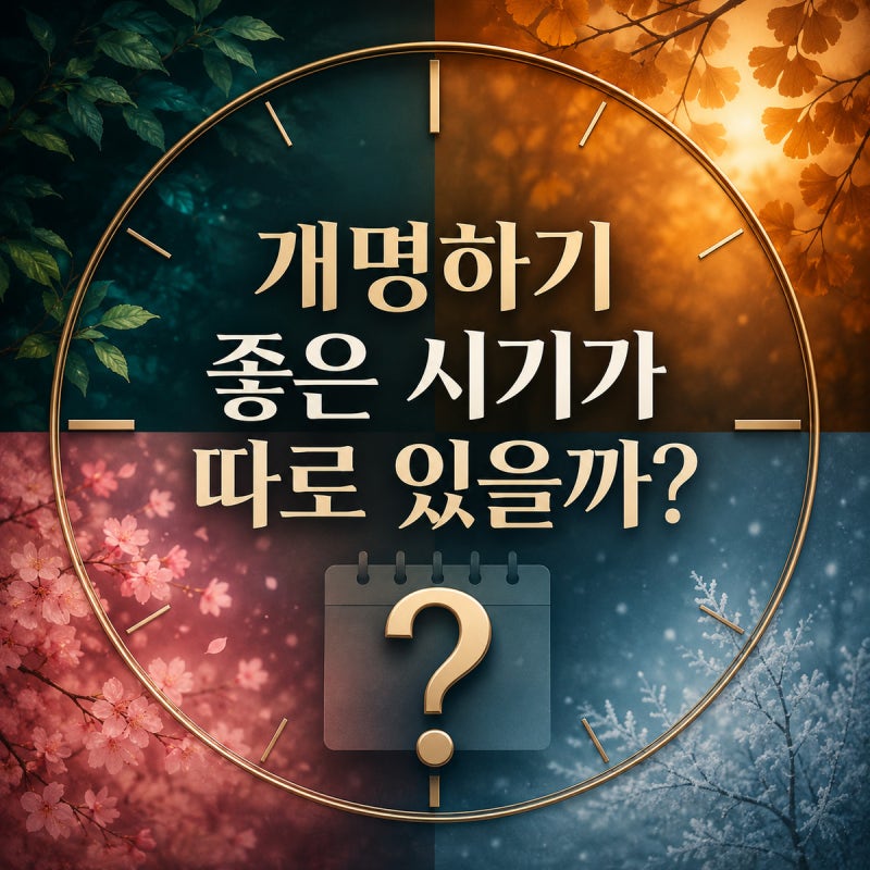 ️ 개명하기 좋은 시기가 따로 있을까?