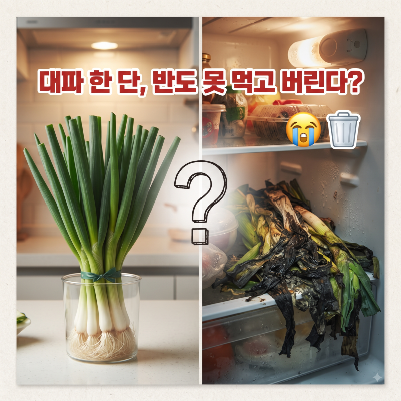 대파 한 단 한 달 동안 싱싱하게 보관하는 밀폐 냉장법 (대파 냉동보관 꿀팁 총정리)