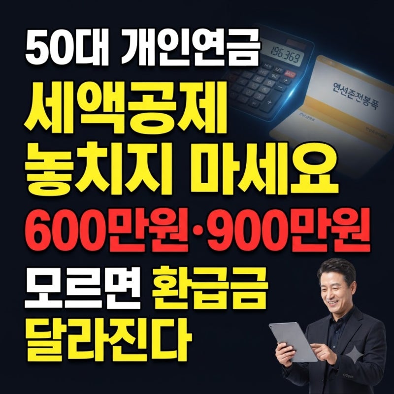 개인연금 세액공제 한도 확대, 50대가 놓치면 후회하는 절세 팁