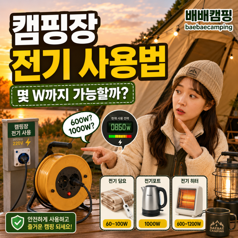 캠핑장 전기 몇 W까지? 전기 사용법과 주의사항 총정리