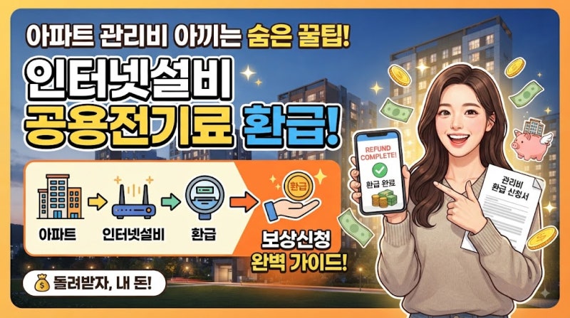아파트 관리비 아끼는 숨은 꿀팁, 인터넷설비 공용전기료 환급 보상신청 완벽 가이드