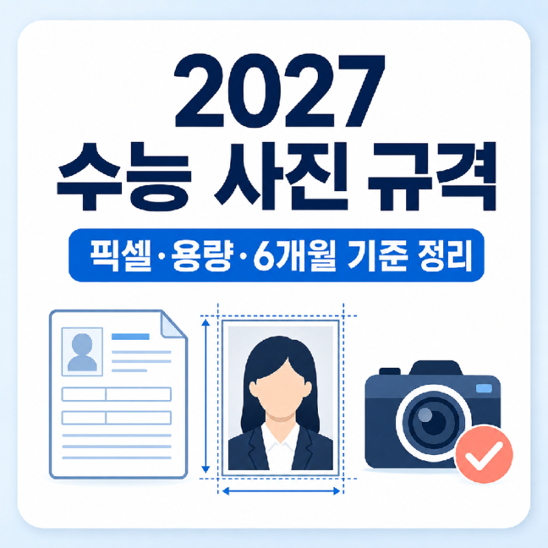 2027학년도 수능 원서접수 사진 규격, 파일 크기부터 촬영 기준까지