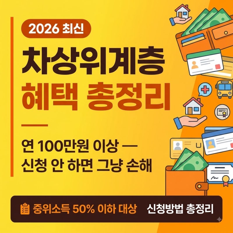 차상위계층 확인 신청방법 + 혜택 총정리 2026이거 모르면 연 100만원 넘게 손해예요 — 지금 ....