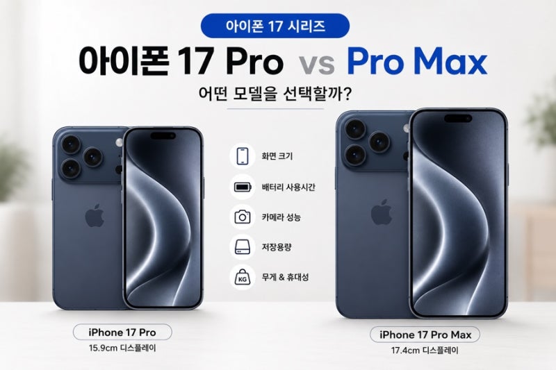 아이폰 17 Pro vs Pro Max, 카메라 때문에 Pro Max까지 갈 필요 있을까?