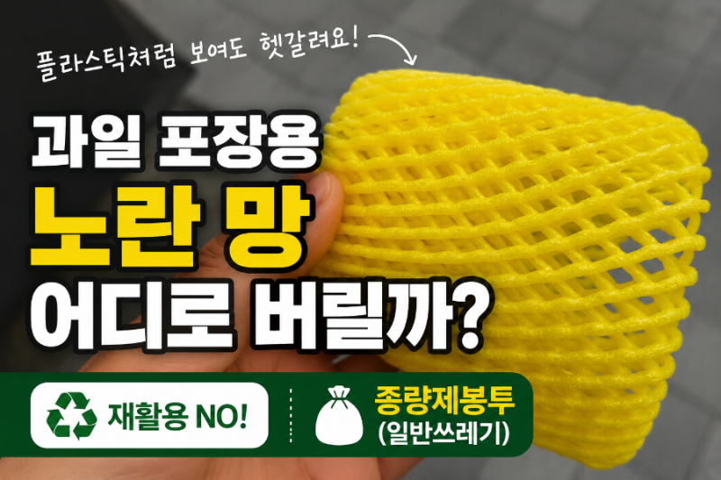 과일 포장용 노란 망, 재활용일까? 올바른 분리배출 방법 ♻️