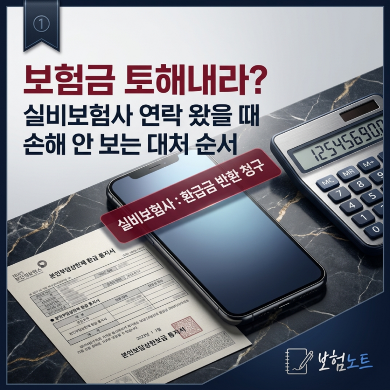 “환급금 나왔으니 보험금 토해내라?” 실비보험사 연락 왔을 때 대처 순서