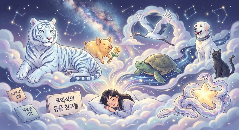 동물 꿈 해몽 완벽 가이드 | 돼지·뱀·호랑이부터 개·고양이까지 상황별 길몽·흉몽 총정리 (....