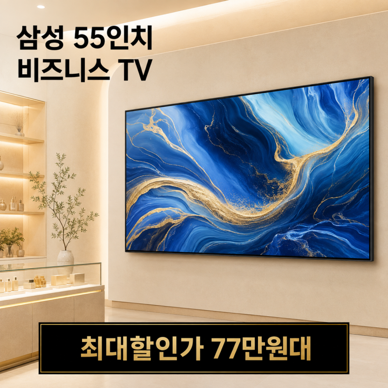 "삼성 55인치 비즈니스 TV 벽걸이형", 4K 화질과 공간 활용 LH55BEFHLGFXKR