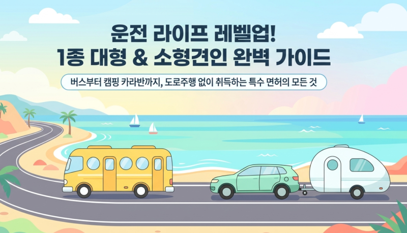 카라반 캠핑의 로망 실현, 소형 견인(특수) 및 1종 대형 면허 단기 속성으로 따는 법