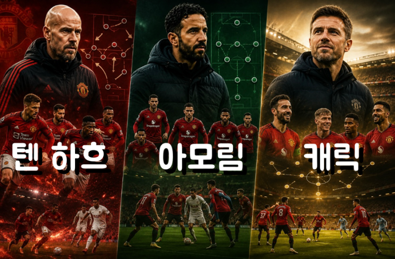 텐 하흐→아모림→마이클 캐릭, 맨유는 어떻게 달라졌을까? 전술부터 선수 관리까지 비교!