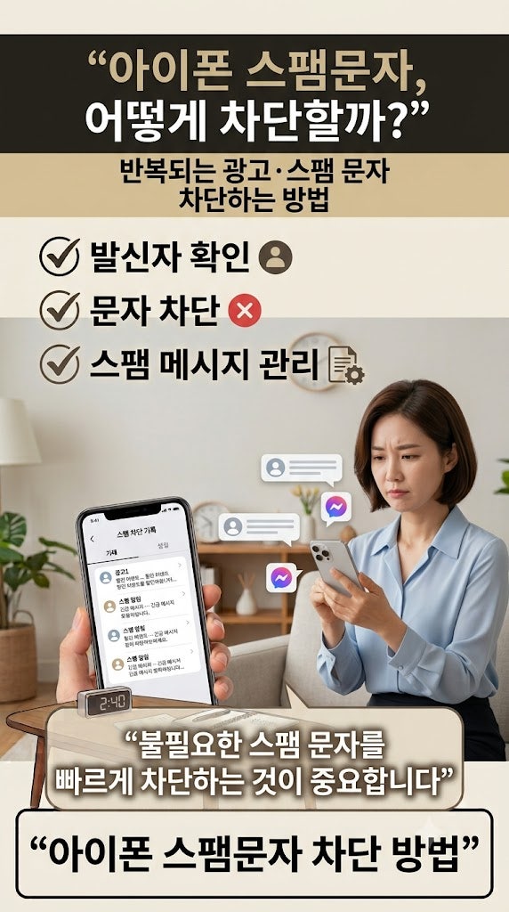 아이폰 스팸문자 차단 방법｜모르는 번호 문자·광고 메시지 막는 설정