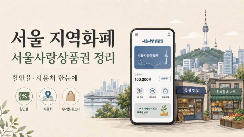 서울 지역화폐, 할인율이 왜 다를까? 서울사랑상품권 혜택 정리