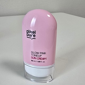 핑크 톤업선크림 픽셀퓨어 글로우 핑크, 자석선크림처럼 붙는 파데프리선크림