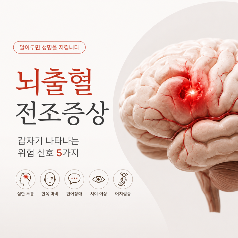 뇌출혈 전조증상, 갑자기 나타나는 위험 신호 5가지
