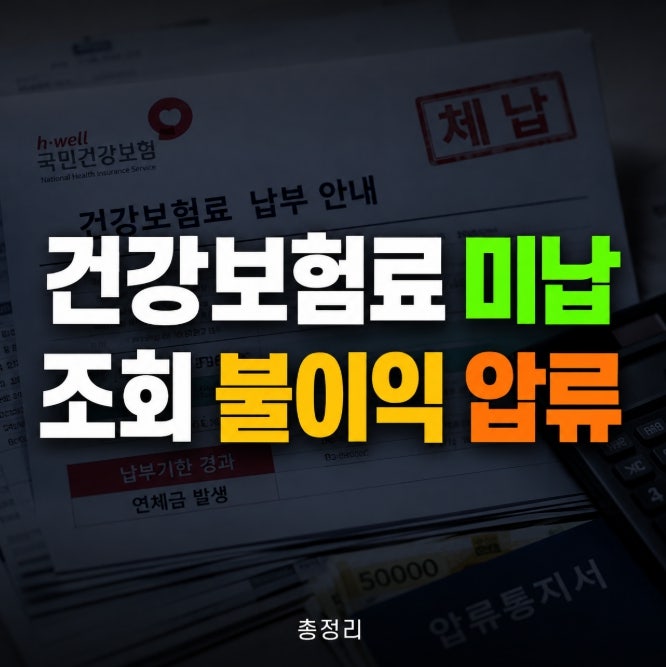 건강보험료 미납 조회 불이익 압류 총정리 (급여제한·압류·분할납부)