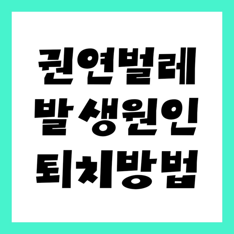 권연벌레가 생기는 원인과 퇴치법