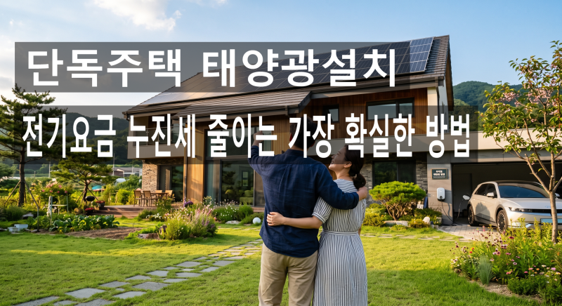 단독주택 태양광 설치, 전기요금 누진세 줄이는 가장 확실한 방법