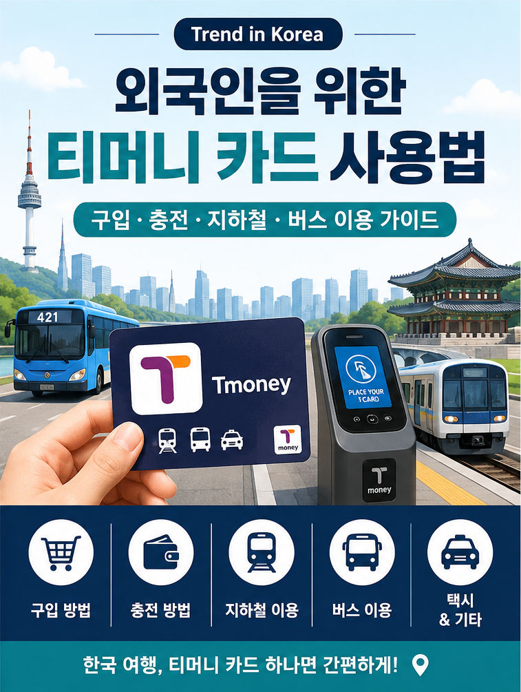 외국인을 위한 한국 티머니 카드 사용법 | 구입·충전·지하철·버스 이용 가이드