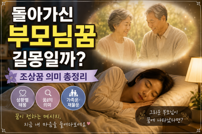 돌아가신부모님꿈 길몽일까 조상꿈 의미 총정리