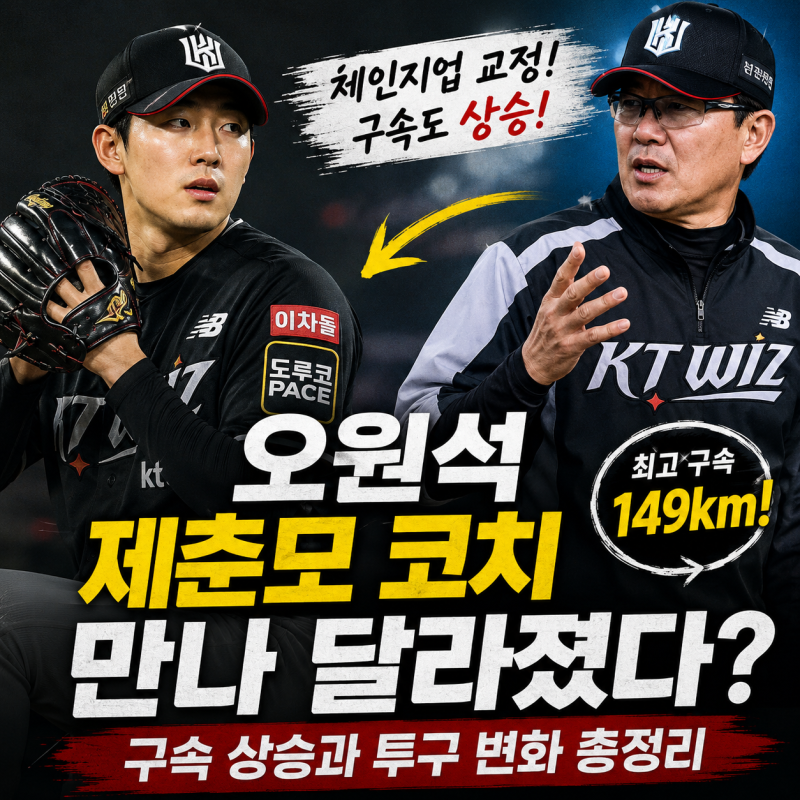 오원석 제춘모 코치 만나 달라졌다? 구속 상승과 투구 변화 총정리
