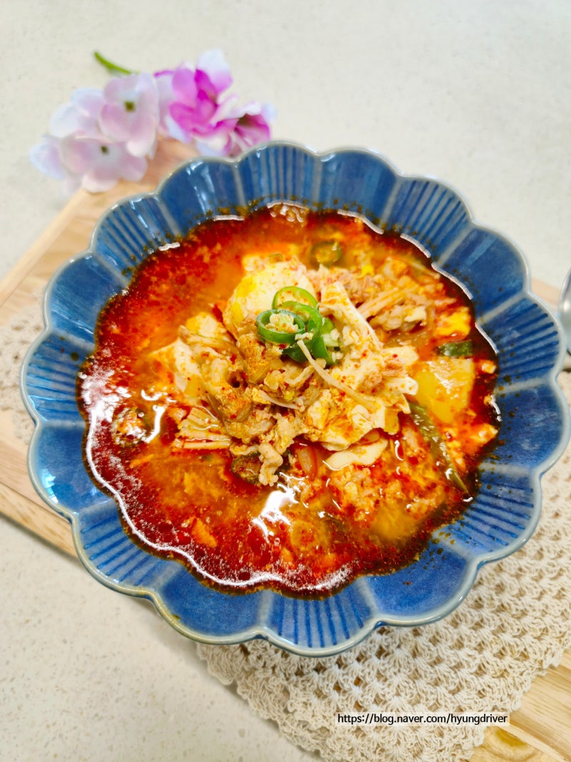 스팸순두부찌개 레시피 감자 우삼겹 넣은 짜글이