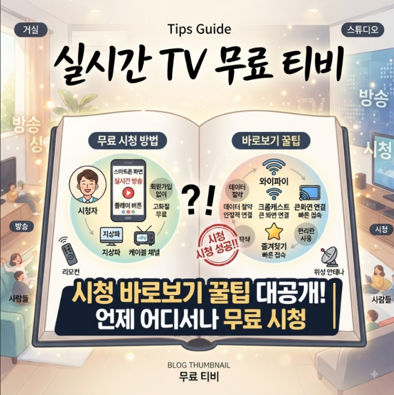 실시간 TV 무료 티비 시청 바로보기 꿀팁