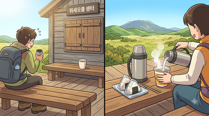한라산 영실 윗세오름 매점 컵라면 운영 팩트