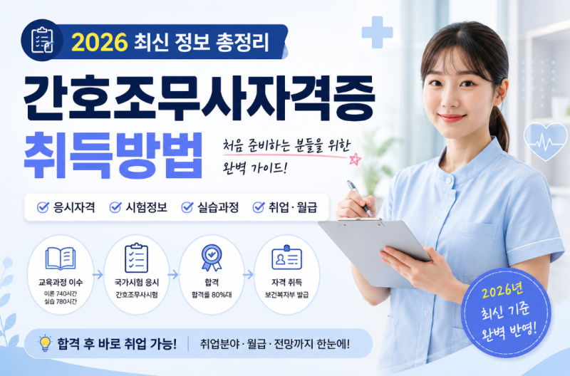간호조무사자격증 취득방법, 응시자격부터 시험·실습·취업 월급까지