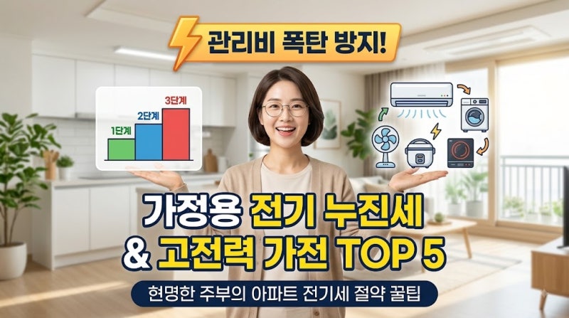 ⚡ "이번 달 관리비 폭탄 방지!" 가정용 전기 누진세 표 & 고전력 가전 TOP 5 총정리