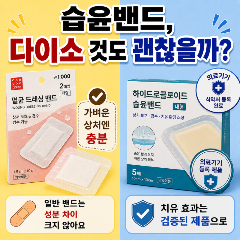 습윤밴드, 다이소 것도 괜찮을까? 약사들이 직접 짚은 기준