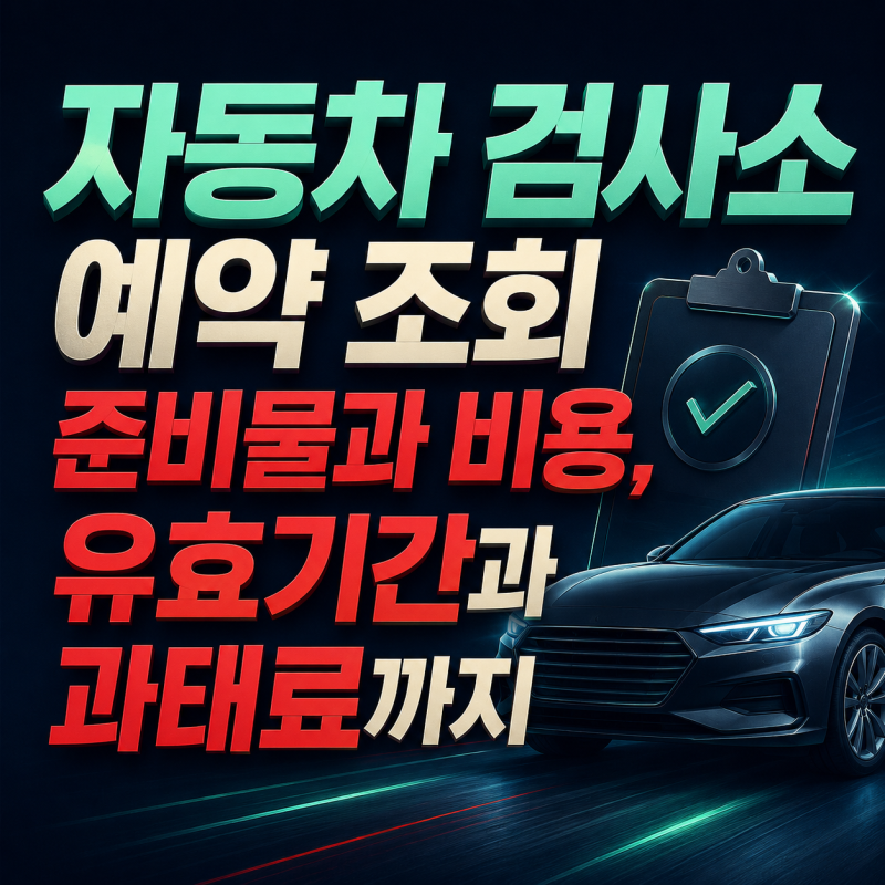 자동차 검사소 예약 조회 준비물과 비용, 유효기간과 과태료까지
