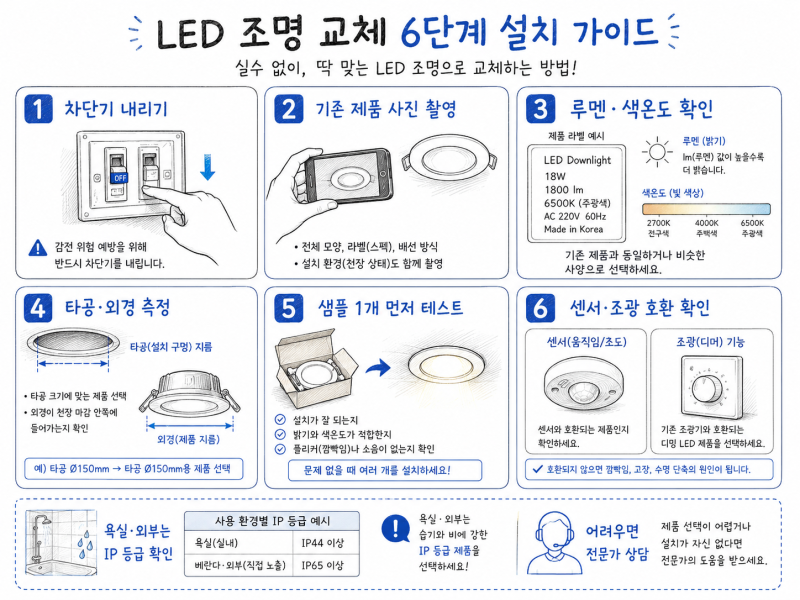 LED 조명 교체 전 꼭 확인해야 할 것