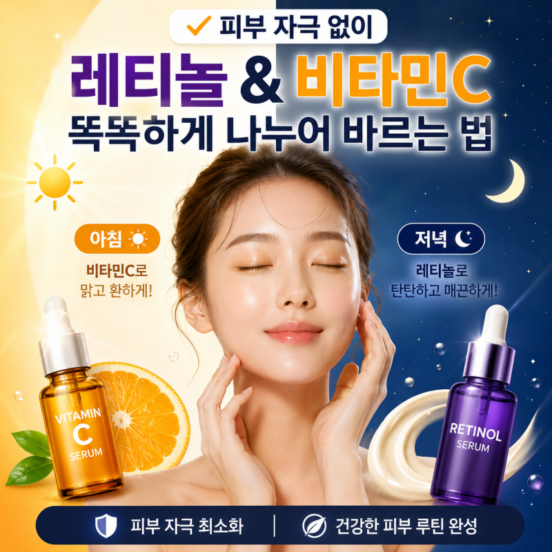 레티놀과 비타민C 같이 발라도 될까? 사용 순서 및 피부 자극 줄이는 법