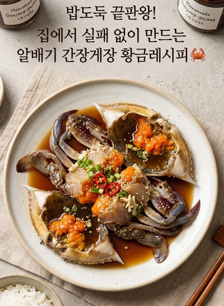 밥도둑 끝판왕! 집에서 실패 없이 만드는 알배기 간장게장 황금레시피