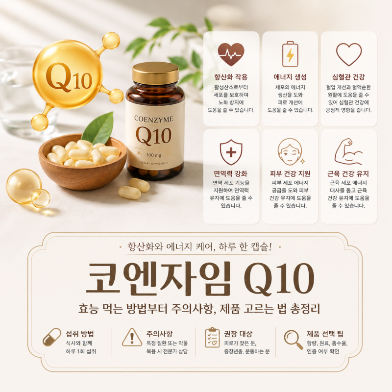 코엔자임 Q10 효능 먹는 방법부터 주의사항, 제품 고르는 법 총정리