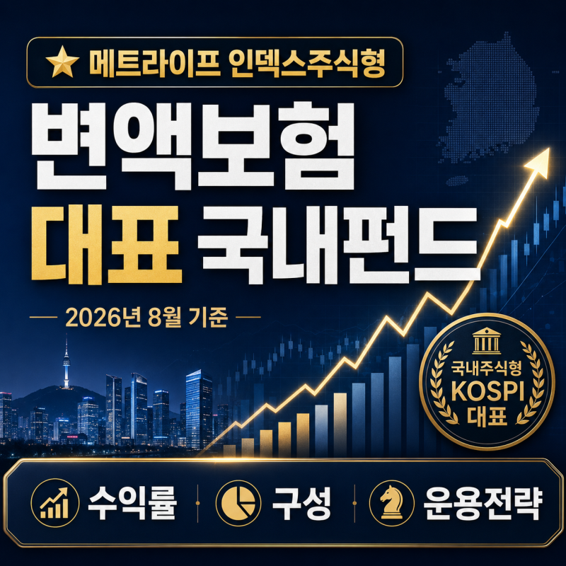 ⭐[메트라이프 인덱스주식형] 변액보험 대표 국내펀드｜2026년 8월 기준 수익률·구성·운용전....
