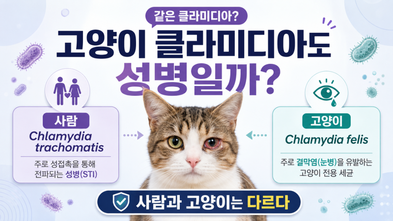 고양이도 클라미디아에 걸릴까? 사람의 성병과 같은 병일까?