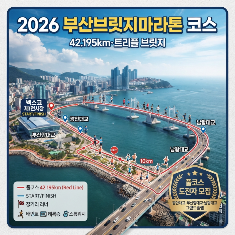 2026 부산브릿지마라톤 풀코스, 42.195km·광안대교·부산항대교·남항대교 총정리