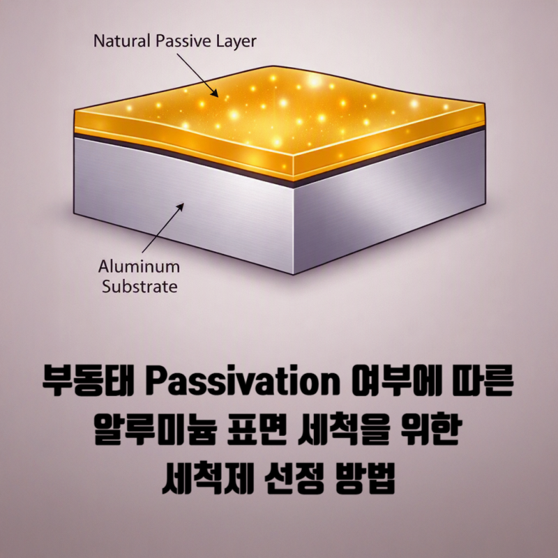 알루미늄 표면의 부동태 상태에 따른 오일·그리스·미립자 및 일반 오염물 세척제의 선택