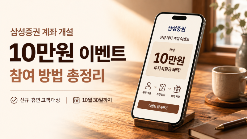 삼성증권 계좌 개설 10만원 이벤트 참여 방법 및 단계별 실전 가이드