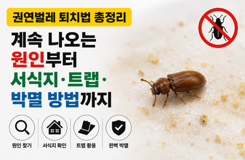 권연벌레 퇴치법 총정리｜계속 나오는 원인부터 서식지·트랩·박멸 방법까지